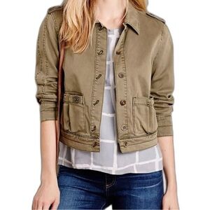 Hei Hei Anthropologie Military Cropped Utility Jacket Women’s Small Petite Green